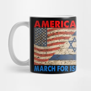 Americans For Israel US Flag Israel Flag Vintage Mug